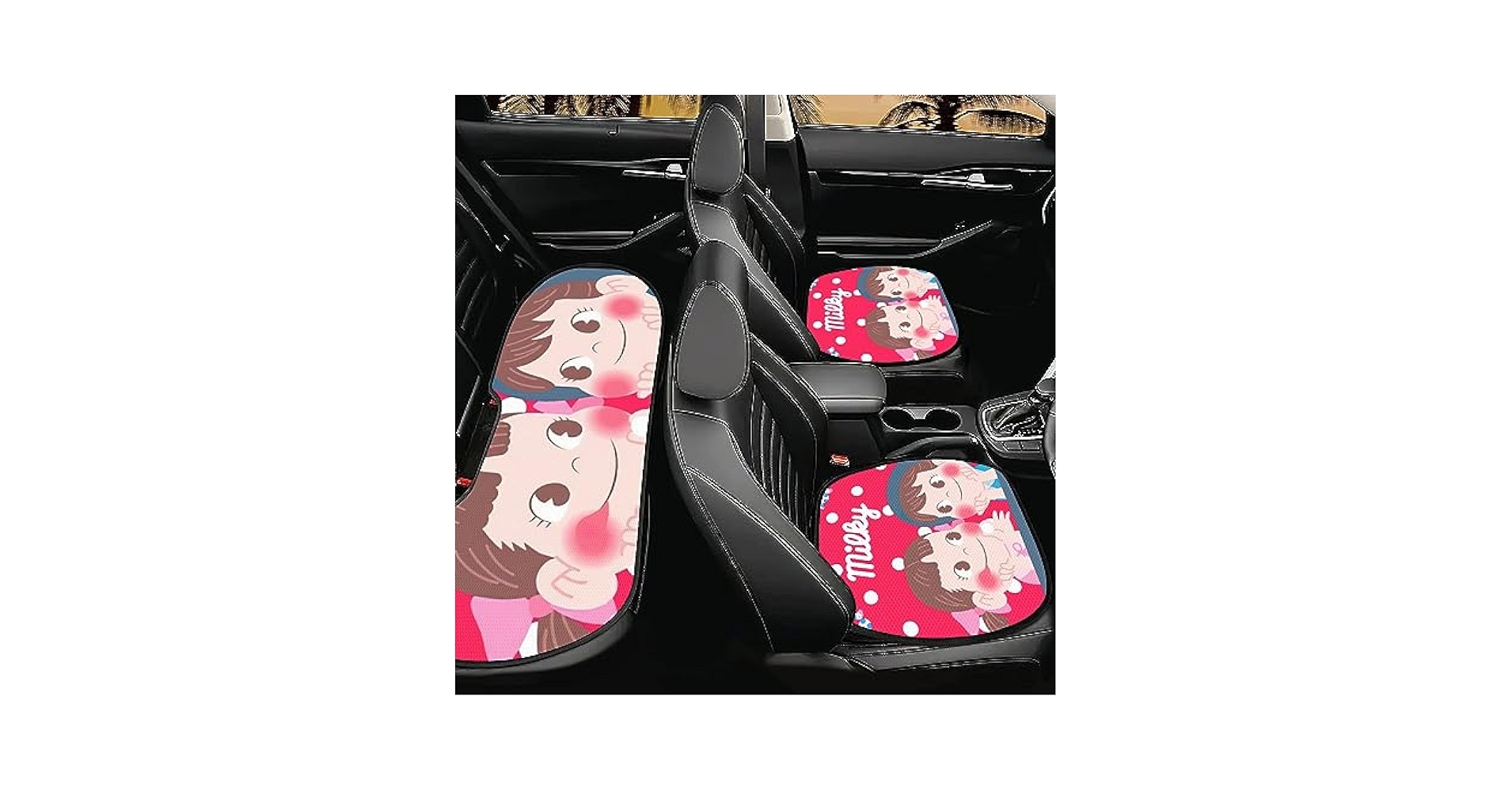 不二家 - 新品✨ペコちゃん❤️カーシート　インテリア　セット Amazon.co.jp: ペコちゃん 車用 シートカバーセット カーシート